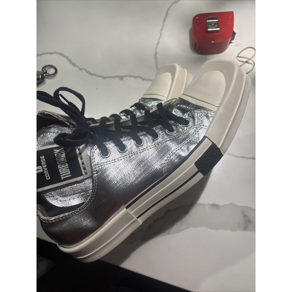 Size 10.5 - Rick Owens x Converse TURBODRK Chuck 70 Low Silver Lacquer